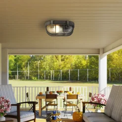 Searchlight Außenwandlampe IP44 E27 H: 25 cm Maritim in Silber antik< Rustikale Lampen|Metall Lampen