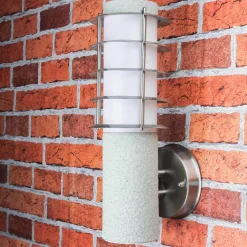 Außenwandleuchten|Moderne Lampen*Easylight Außenwandlampe IP44 Stein Optik E27 Aluminium BRIGHTON