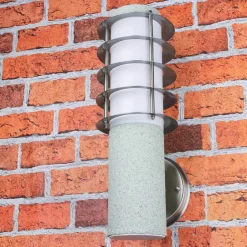 Außenwandleuchten|Moderne Lampen*Easylight Außenwandlampe IP44 Stein Optik E27 Aluminium BRIGHTON