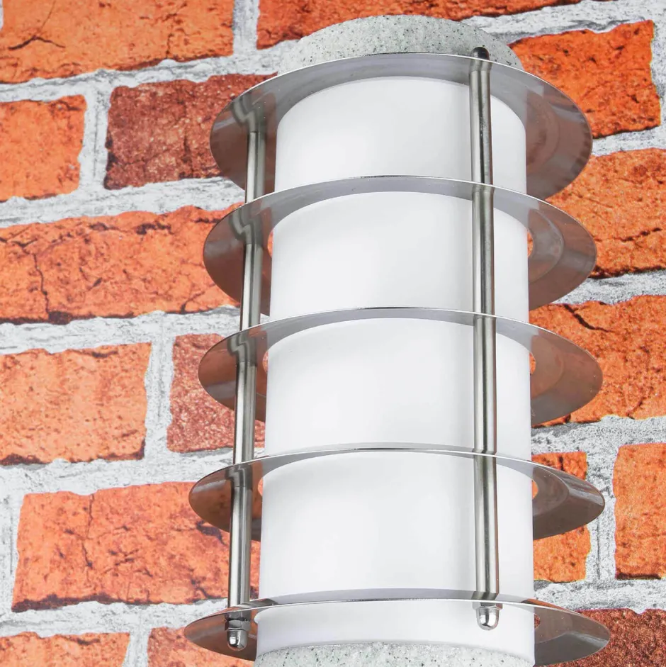 Außenwandleuchten|Moderne Lampen*Easylight Außenwandlampe IP44 Stein Optik E27 Aluminium BRIGHTON