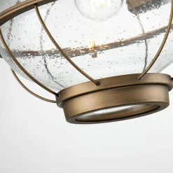 Außenwandleuchten|Gartenlaternen*Elstead Außenwandlampe Kugelschirm Aluminium Glas 51 cm hoch IP44