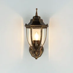 Easylight Außenwandlampe LYON Schwarz Kupfer E27 Rustikal< Rustikale Lampen|Rustikale Außenleuchten