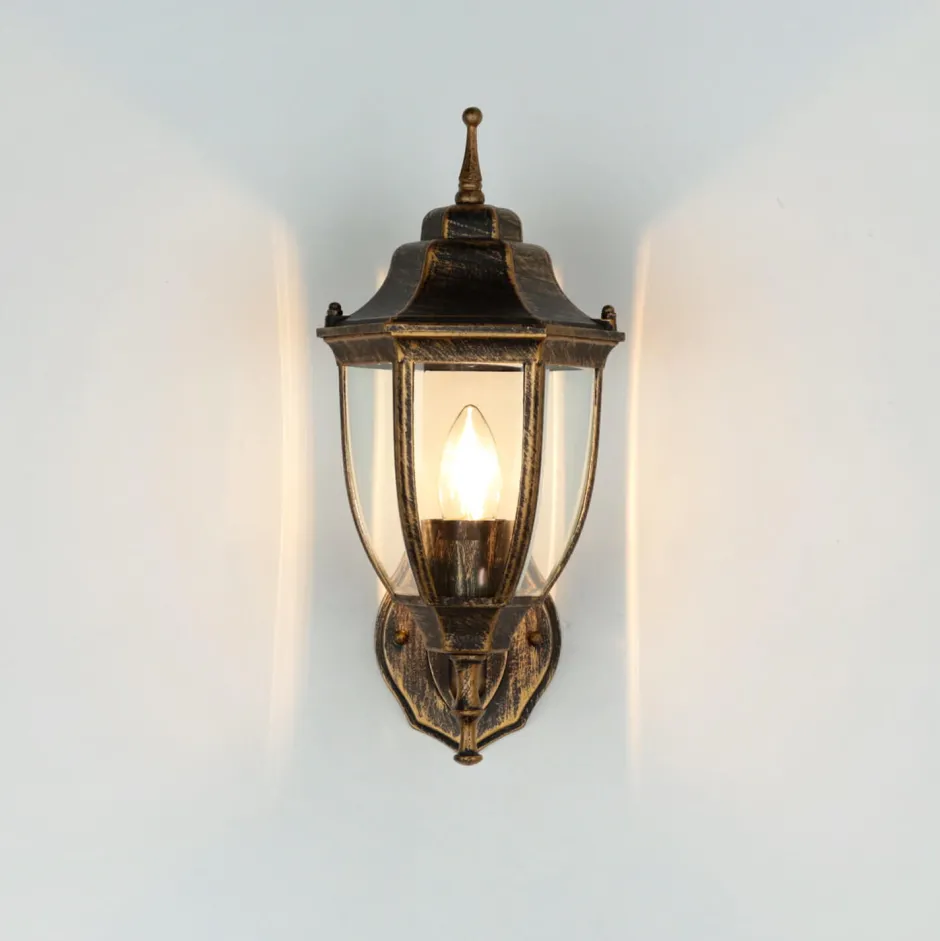 Easylight Außenwandlampe LYON Schwarz Kupfer E27 Rustikal< Rustikale Lampen|Rustikale Außenleuchten