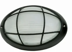 Außenleuchten Antik|Außenwandleuchten*Lido Außenwandlampe Maritim oval B:22cm IP44 E27 Schwarz