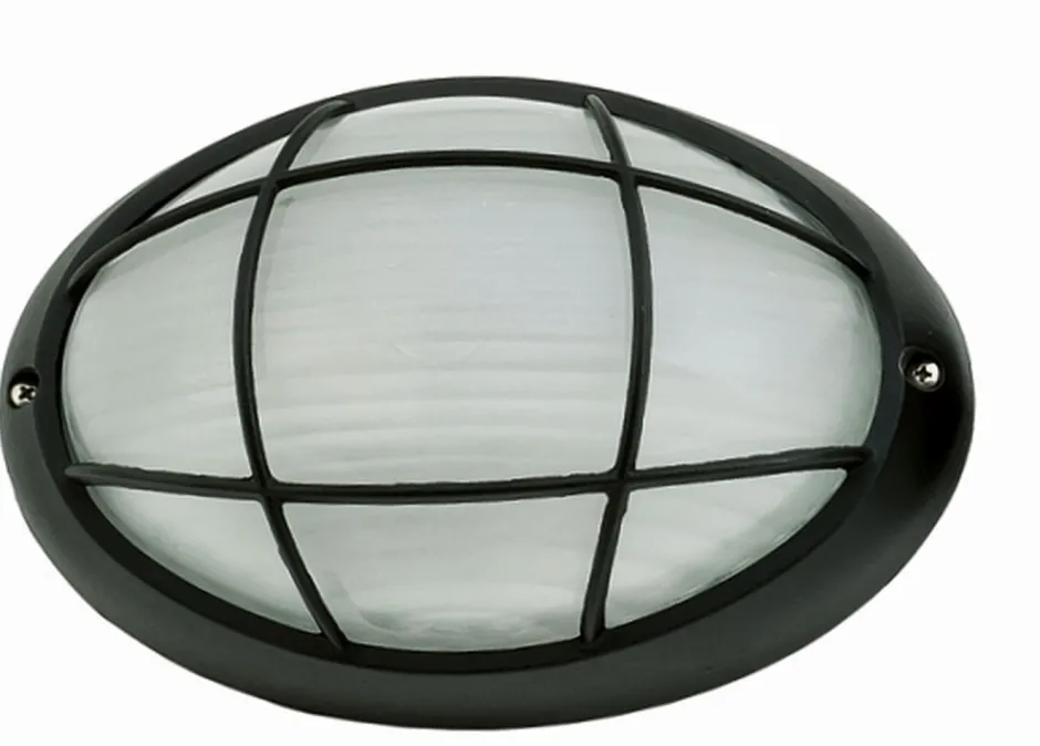 Außenleuchten Antik|Außenwandleuchten*Lido Außenwandlampe Maritim oval B:22cm IP44 E27 Schwarz