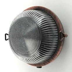 Außenwandleuchten|Rustikale Lampen*Andromeda Außenwandlampe Messing Glas E27 IP64 Ø 17,5 cm rund