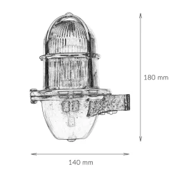Lido Außenwandlampe Messing Maritim IP64 Hof Terrasse< Metall Lampen|Messinglampen