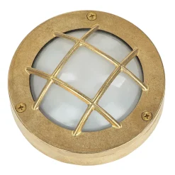 Außenwandleuchten|Rustikale Lampen*Lido Außenwandlampe Messing Maritim rund Terrasse Haus