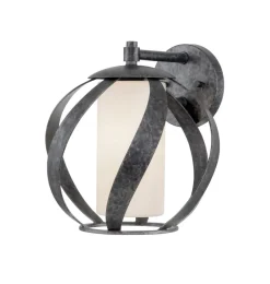 Elstead Außenwandlampe Metall Glas E27 IP44 H: 28,2 cm dekorativ< Außenwandleuchten|Kugellampen