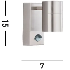 Searchlight Außenwandlampe mit Bewegungssensor Metall GU10 IP44< Metall Lampen|Fassadenstrahler