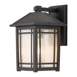 Elstead Außenwandlampe Rustikal H: 32,6 cm IP44 Schwarz< Außenleuchten Antik|Außenwandleuchten