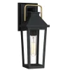 Stofflampen|Rustikale Lampen*Elstead Außenwandlampe Schwarz E27 IP44 H: 37 cm Rustikal