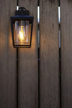 Eco-Light Außenwandleuchte Aluminium Glas H:28,8 cm IP44 Schwarz< Metall Lampen|Außenwandleuchten