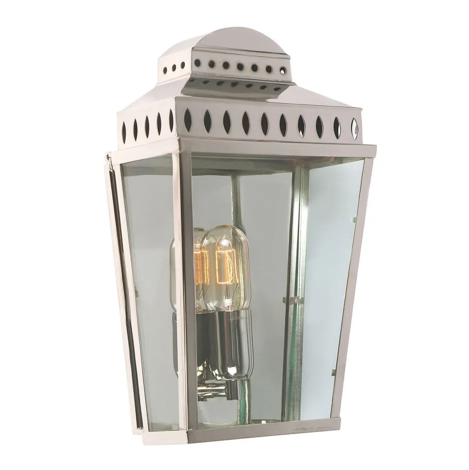 Außenleuchten Messing|Außenwandleuchten*Elstead Außenwandleuchte aus Messing IP44 Vintage in Nickel