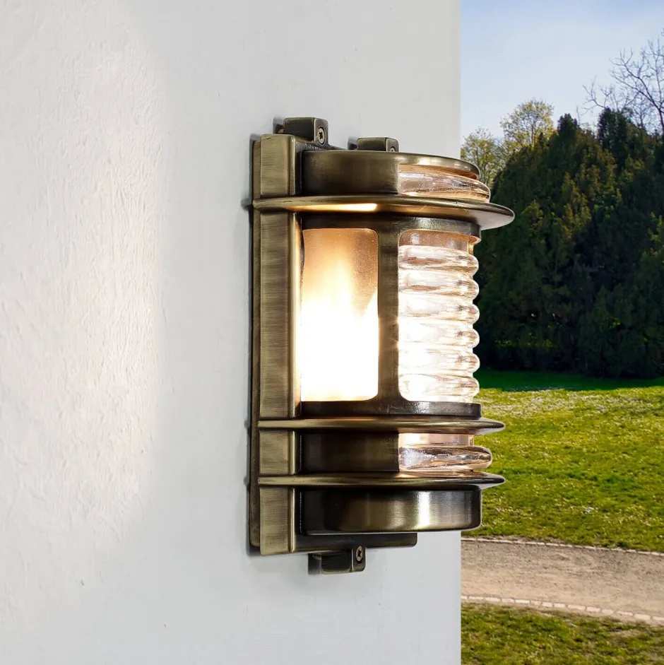 Lido Außenwandleuchte aus Messing Antik halbrund GRACIA< Metall Lampen|Messinglampen