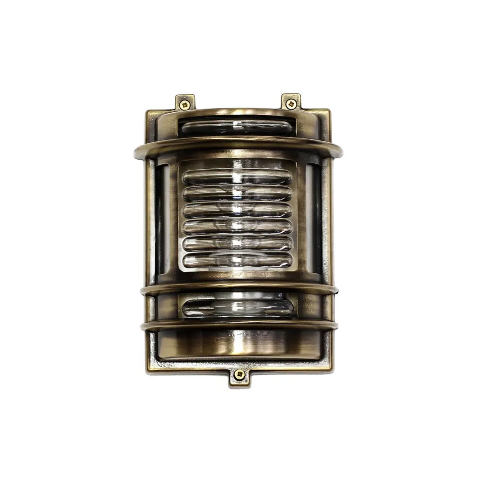 Lido Außenwandleuchte aus Messing Antik halbrund GRACIA< Metall Lampen|Messinglampen