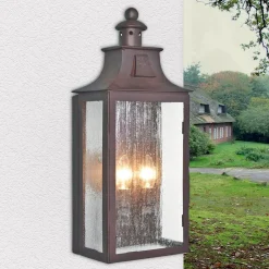 Außenleuchten Antik|Außenwandleuchten*Elstead Außenwandleuchte Braun Stahl IP43 Vintage Haustür