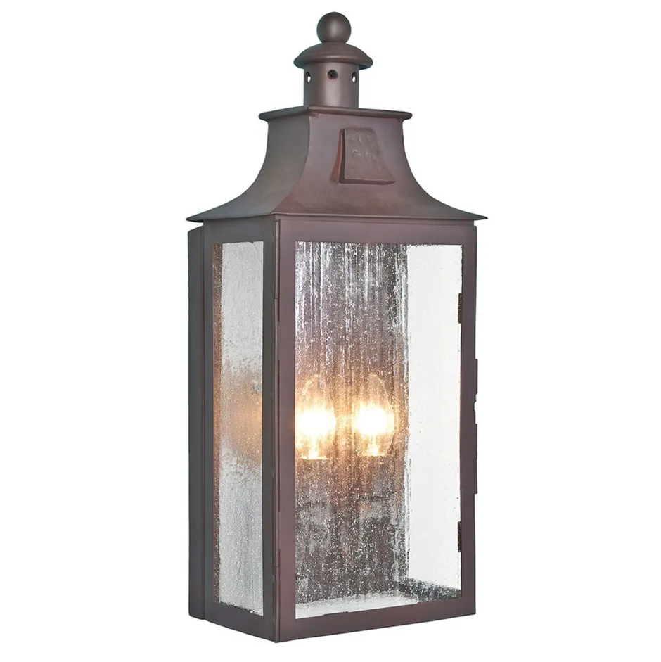 Außenleuchten Antik|Außenwandleuchten*Elstead Außenwandleuchte Braun Stahl IP43 Vintage Haustür