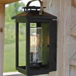 Elstead Außenwandleuchte E27 35,5 cm hoch IP44 Schwarz< Außenwandleuchten|Gartenlaternen