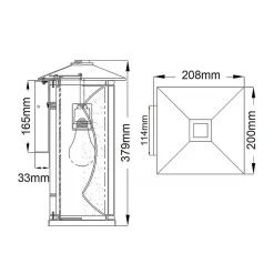 Metall Lampen|Vintage Lampen*Elstead Außenwandleuchte E27 IP44 37,9 cm hoch dekorativ BARNSTAPLE