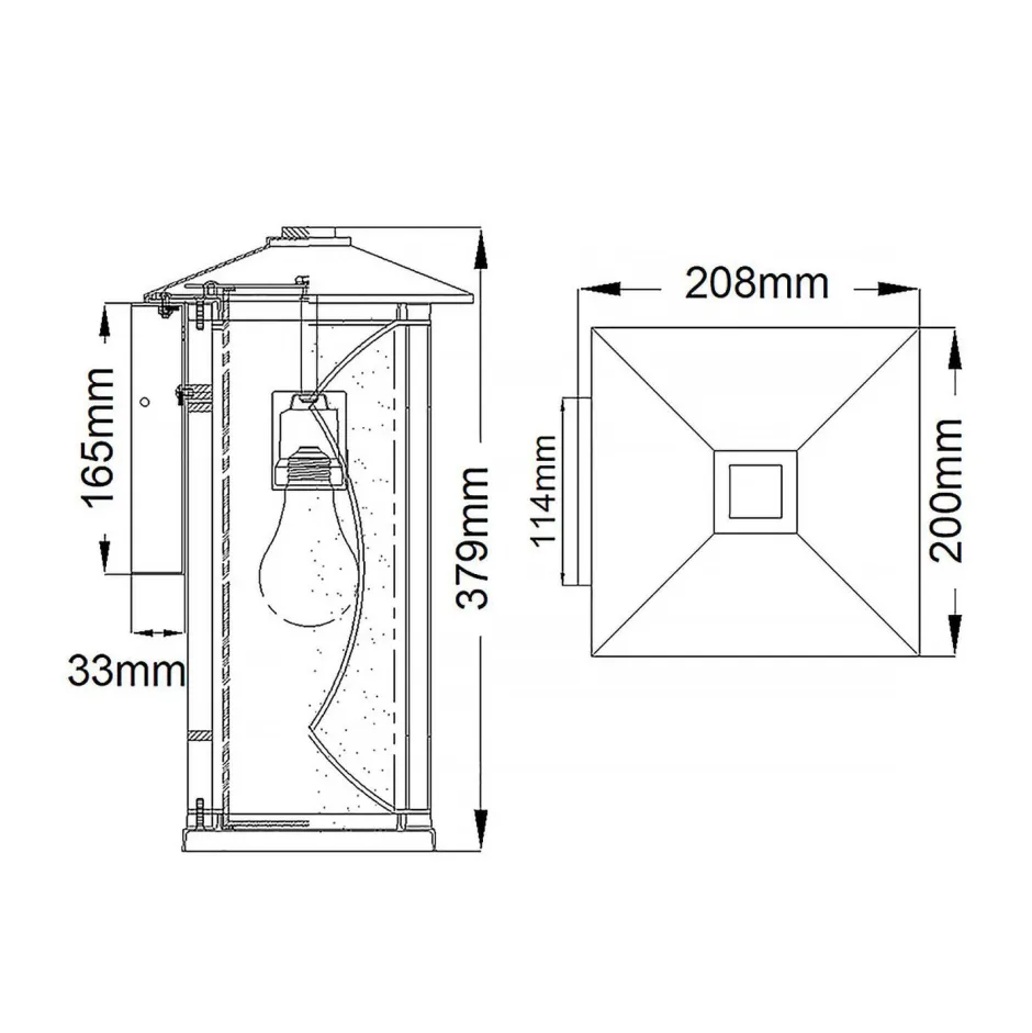 Metall Lampen|Vintage Lampen*Elstead Außenwandleuchte E27 IP44 37,9 cm hoch dekorativ BARNSTAPLE