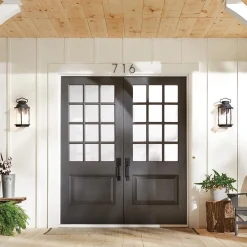 Außenwandleuchten|Gartenlaternen*Elstead Außenwandleuchte E27 IP44 40,4 cm hoch Vintage Glas Alum