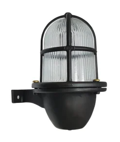 Lido Außenwandleuchte Echt-Messing Glas E27 IP64 H: 22 cm< Außenleuchten Antik|Außenwandleuchten