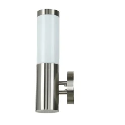 Metall Lampen|Moderne Lampen*Easylight Außenwandleuchte Edelstahl Silber Ø8cm H:34cm