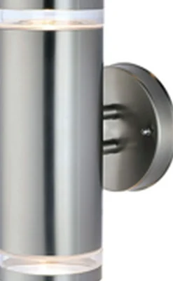 Metall Lampen|Moderne Außenleuchten*Easylight Außenwandleuchte Edelstahl GU10 IP44 H: 23 cm 2-flammig