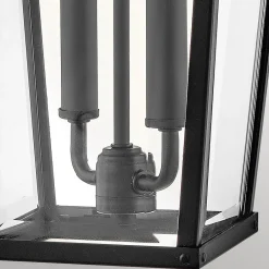 Metall Lampen|Rustikale Lampen*Elstead Außenwandleuchte Glas Aluminium E14 IP44 55,6 cm hoch