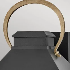 Metall Lampen|Rustikale Lampen*Elstead Außenwandleuchte Glas Aluminium E14 IP44 55,6 cm hoch