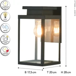 Eco-Light Außenwandleuchte Glas Aluminium Modern E27 IP44 H:28 cm< Metall Lampen|Moderne Außenleuchten