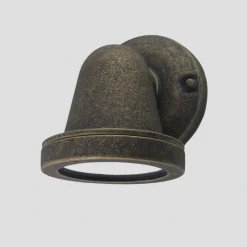 Außenwandleuchten|Messinglampen*Andromeda Außenwandleuchte Glas Echt-Messing GU10 IP64 H: 14 cm