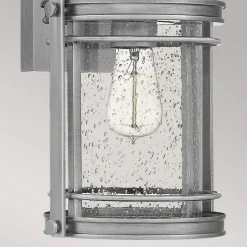 Elstead Außenwandleuchte H: 38,2 cm IP44 E27 Aluminium Regenglas< Metall Lampen|Vintage Lampen