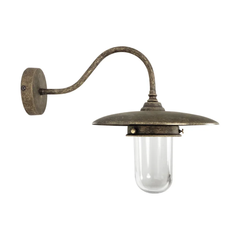 Giovanni Battista Außenwandleuchte in Bronze Antik matt IP44 E27 Messing< Außenleuchten Antik|Außenleuchten Messing
