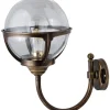 Außenleuchten Antik|Außenleuchten Messing*Lido Außenwandleuchte Kugel Schirm Vintage Design Haus