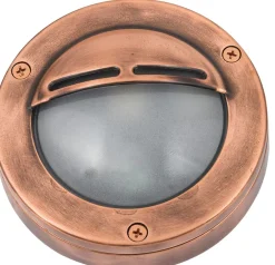Lido Außenwandleuchte Kupfer Echt-Messing rund IP64< Außenwandleuchten|Messinglampen