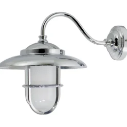 Laura Suardi Außenwandleuchte Laterne Chrom Maritim IP43< Außenleuchten Antik|Außenleuchten Messing