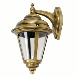 Außenwandleuchten|Rustikale Lampen*Lido Außenwandleuchte Laterne Messing IP43 Rustikal