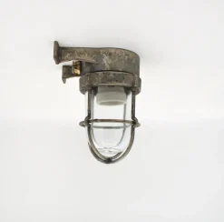 Außenwandleuchten|Gartenlaternen*Andromeda Außenwandleuchte Messing Glas E27 IP64 16,5 cm hoch