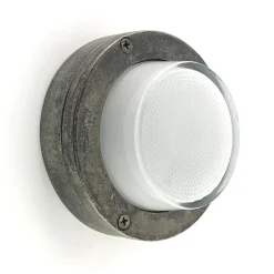 Andromeda Außenwandleuchte Messing Glas D: 14 cm rund IP64 G9< Außenwandleuchten|Messinglampen