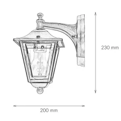 Rustikale Lampen|Metall Lampen*Lido Außenwandleuchte Messing Haustür Rustikal IP43
