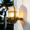 Lido Außenwandleuchte Messing IP64 Maritim Haus SANTORIN< Außenwandleuchten|Rustikale Lampen