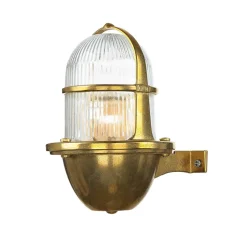 Lido Außenwandleuchte Messing IP64 Maritim Haus SANTORIN< Außenwandleuchten|Rustikale Lampen