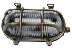 Außenwandleuchten|Rustikale Lampen*Lido Außenwandleuchte Messing Maritim oval IP64 rostfrei