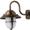 Lido Außenwandleuchte Messing Maritim IP64 Hof Terrasse< Außenleuchten Antik|Außenleuchten Messing