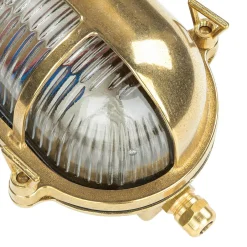 Metall Lampen|Messinglampen*Lido Außenwandleuchte Messing oval IP64 Maritim Haustür