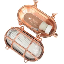 Lido Außenwandleuchte Messing Riffelglas IP64 Kupfer E27< Rustikale Lampen|Metall Lampen