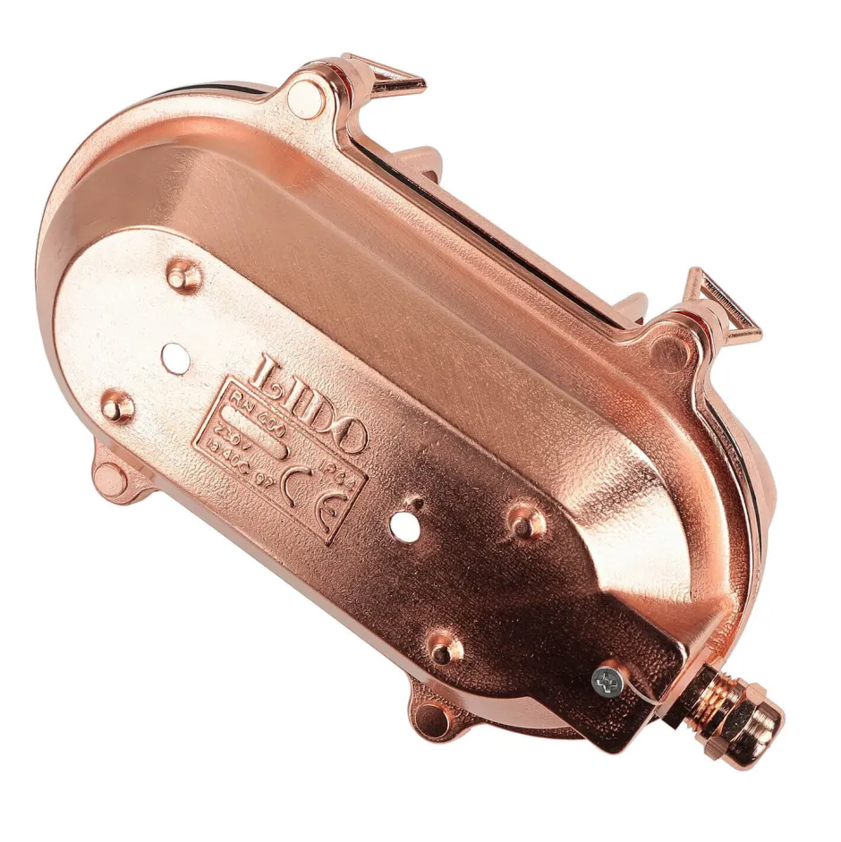 Lido Außenwandleuchte Messing Riffelglas IP64 Kupfer E27< Rustikale Lampen|Metall Lampen