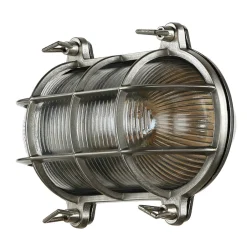 Außenwandleuchten|Rustikale Lampen*Lido Außenwandleuchte Nickel Echt-Messing IP64 Maritim